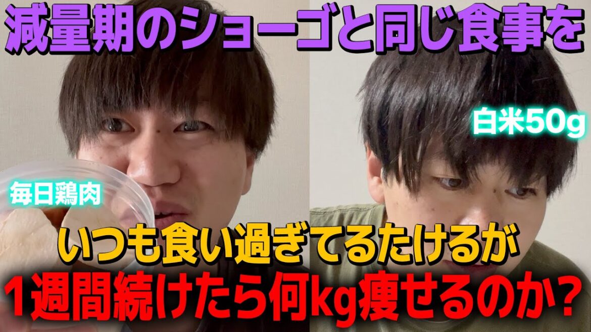減量期の相方と同じ食生活を1週間したら何kg痩せるのか?