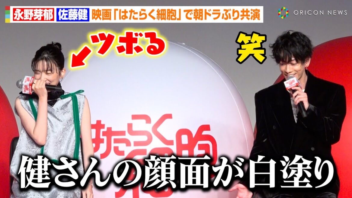 永野芽郁、“白血球役”佐藤健にツボってしまい笑い止まらず 『はたらく細胞』共演で撮影秘話を明かす「隣に真っ白な人がいて…」 映画『はたらく細胞』製作発表会