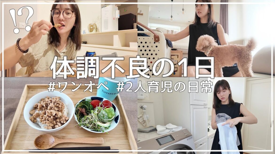 【ワンオペ育児】体調不良で身体がしんどい日の過ごし方【1日Vlog】