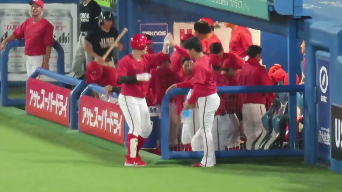 小園海斗ライトへホームラン❗💪宮島さん熱唱🎵カープ3回の攻撃👊😀 対ヤクルトスワローズ 2024.8.18