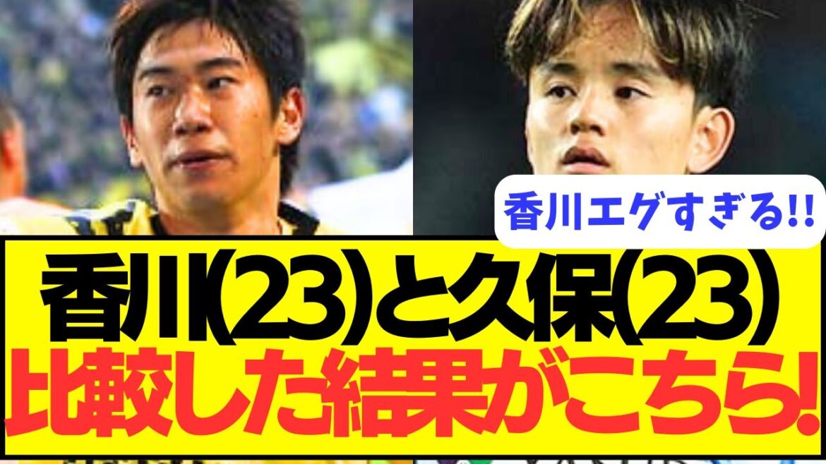 【歴代最高】久保建英(23)と香川真司(23)を比較してみた結果がこちら!!!!
