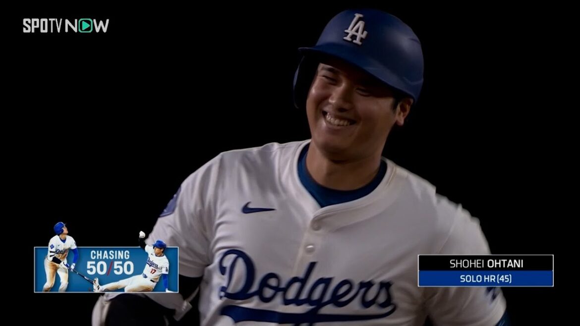【ドジャース・大谷翔平 5試合ぶりの一発で45-45達成!】第3打席で45号ソロホームランを放ち、3シーズンぶりの100打点も達成!