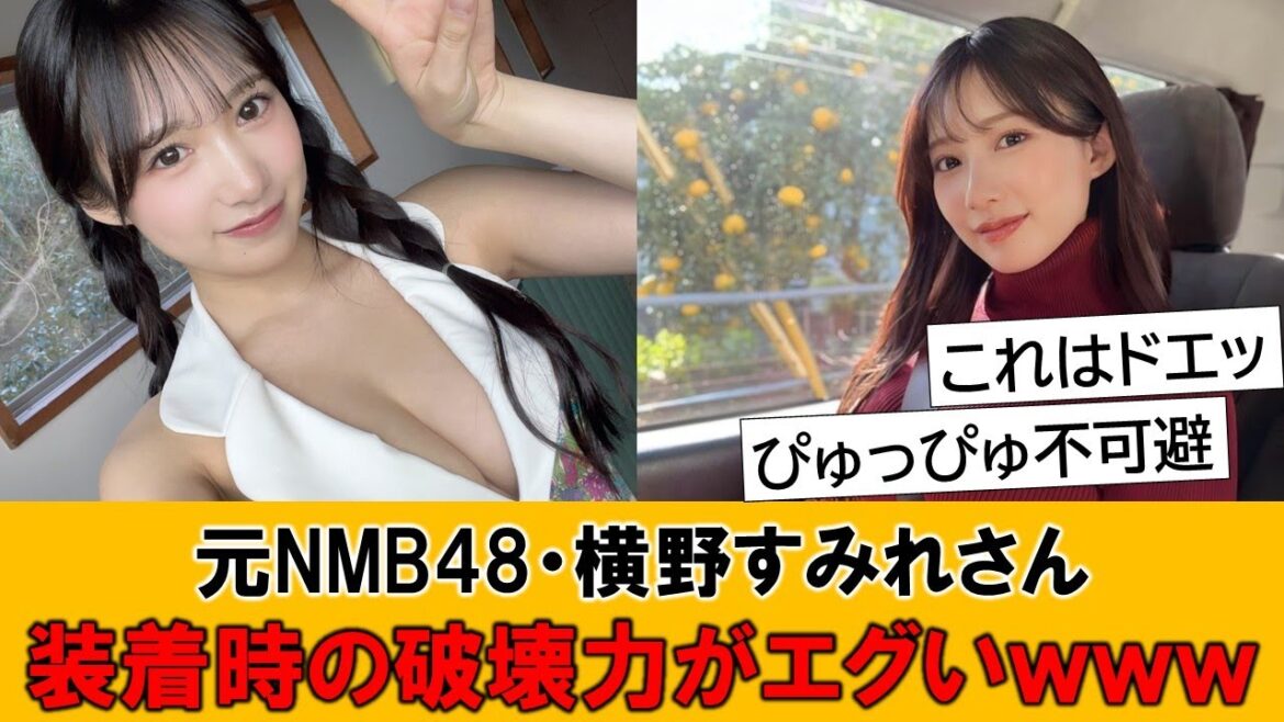 元NMB48・横野すみれさん、シートベルト装着時の破壊力がエグいwwwとネットで話題の模様です