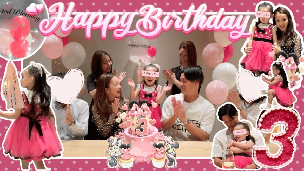 【Birthday】🎀ベビちん3歳誕生日に密着🩷誕生日当日ディズニー&週末家族dinner🍴🎂【vlog】