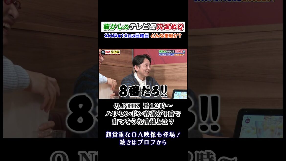 懐かしのテレビ欄穴埋めQ #有吉クイズ #有吉弘行 #南キャン山里 #ハリセン春菜 #霜降りせいや #shorts