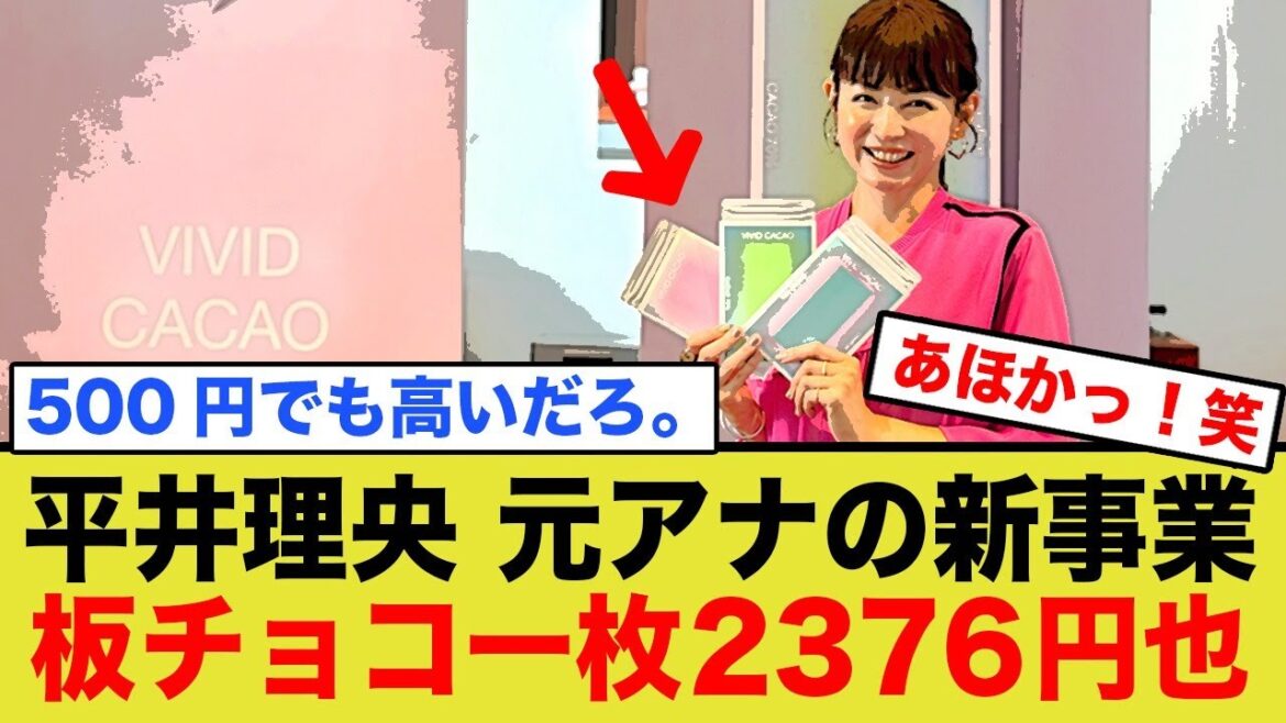 平井理央 元アナウンサーの新事業、板チョコ一枚2376円!