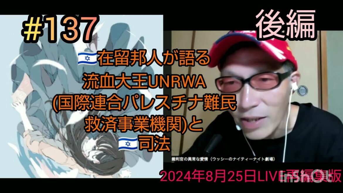 #137【イスラエル】🇮🇱在留邦人が語る流血大王UNRWA(国際連合パレスチナ難民救済事業機関)と🇮🇱司法(2024年8月25日LIVE再編集版)前編#裁判可視化 #UNRWA #ハマス
