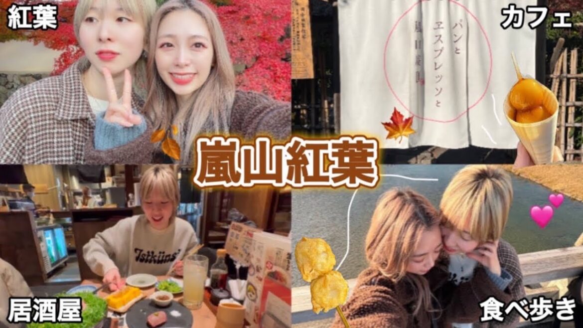 【Vlog】嵐山食べ歩き紅葉デート👭 💓