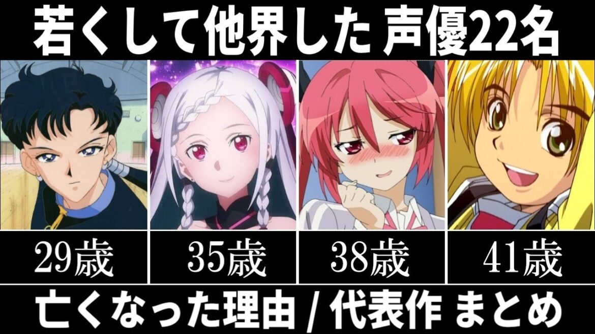 【早すぎる…】若くして他界した声優22名【亡くなった理由 / 代表作 まとめ】