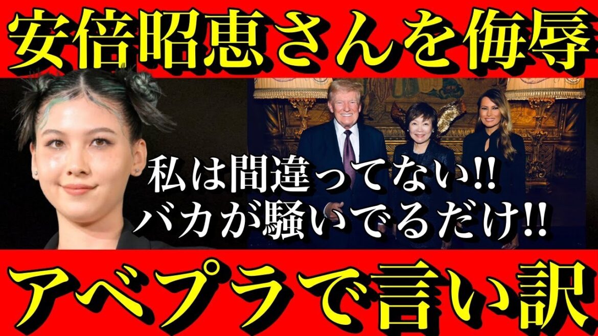 【長谷川ミラ】安倍昭恵さんを侮辱した件で改めて言い訳!「私は間違ってない。反日って言われた(笑)」全く反省してないことが判明!【トランプ・安倍晋三】【政治ネタ】