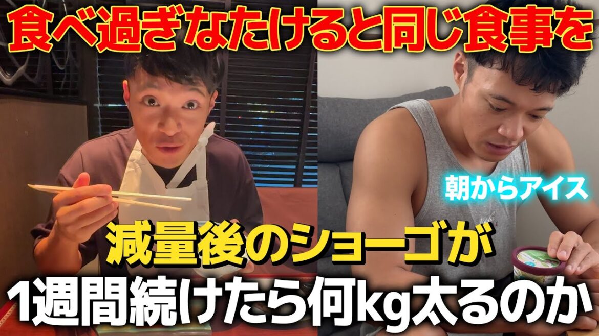 食いまくる相方と同じ食生活を減量終わりに1週間したら何kg太るのか?