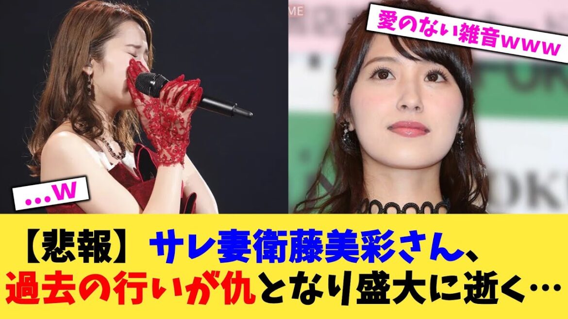 【悲報】サレ妻衛藤美彩さん、過去の行いが仇となり盛大に逝く…【2chまとめ】【2chスレ】【5chスレ】