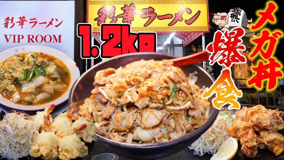 【デカ盛り】彩華ラーメンでメガスタミナ丼とスタミナラーメンを大食い!