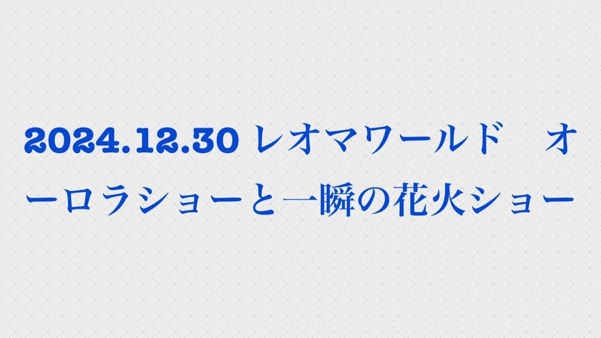 2024.12.30 レオマワールド オーロラショーと一瞬の花火ショー