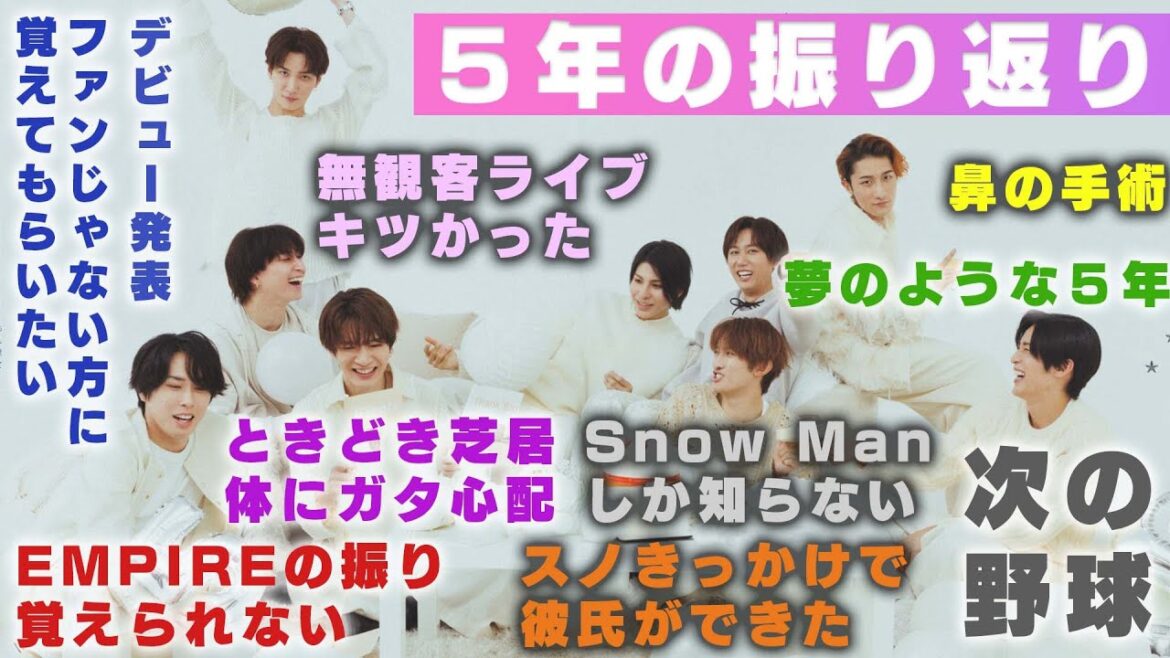 Snow Manに”これまで”と”これから”の5年を語ってもらったら目黒蓮がすごい規模感の夢をみてた件