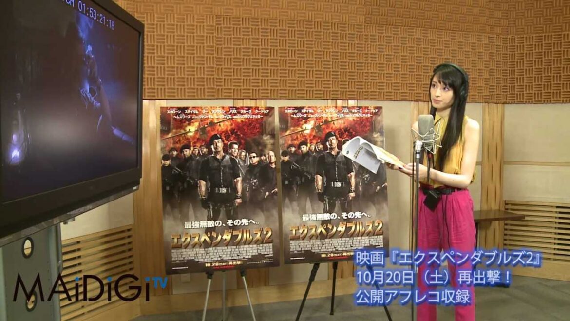 栗山千明 「エクスペンダブルズ2」公開アフレコ収録