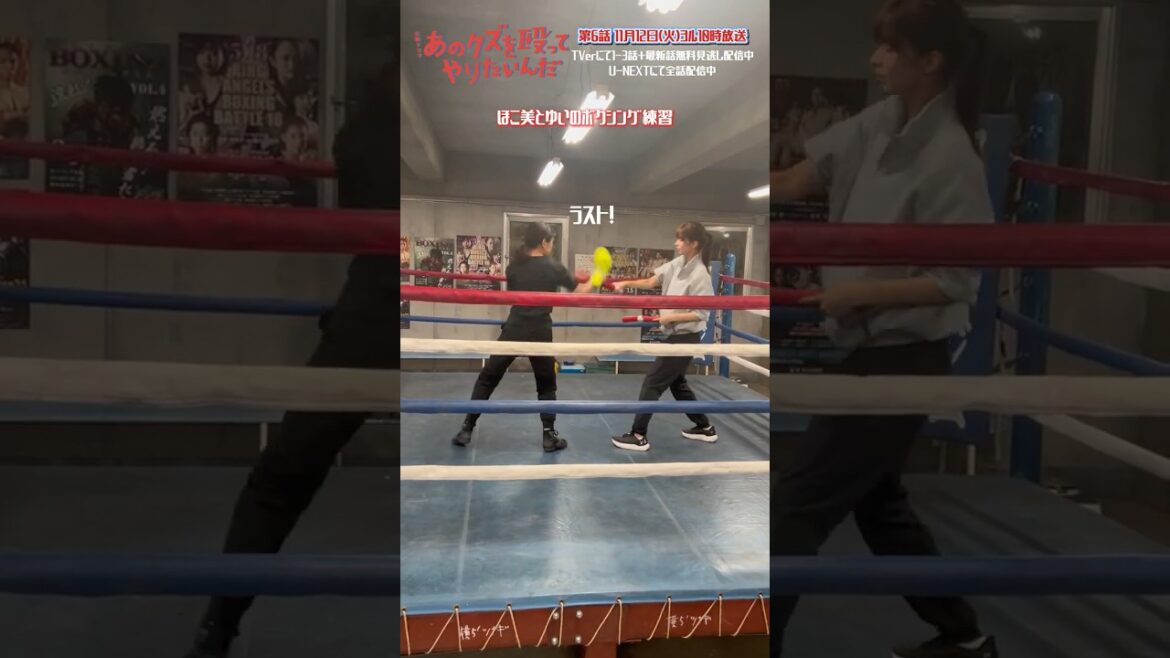 🥊ほこ美とゆいのボクシング練習💨『あのクズを殴ってやりたいんだ』#奈緒 #玉森裕太 #岡崎紗絵 #あのクズ