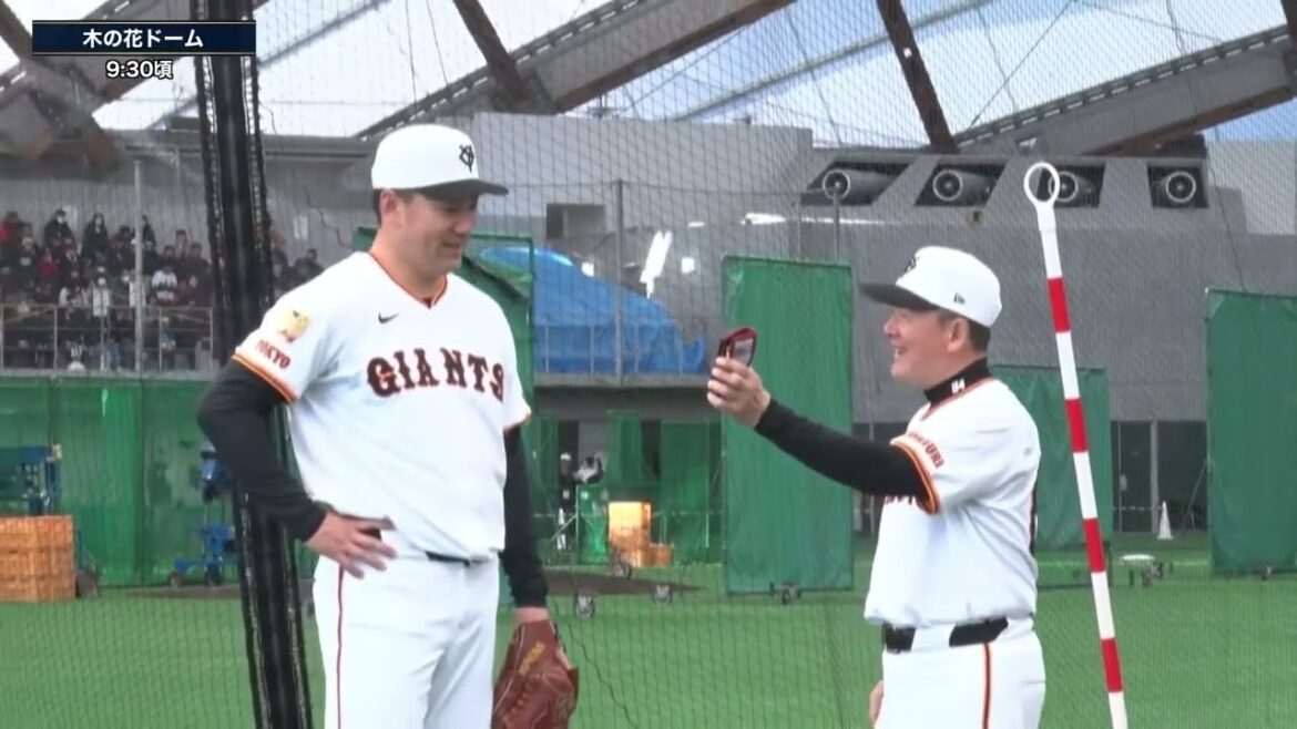 【春季キャンプ】”田中将大” 投球練習!久保コーチ手作り傾斜台を逆向きに使って【巨人】