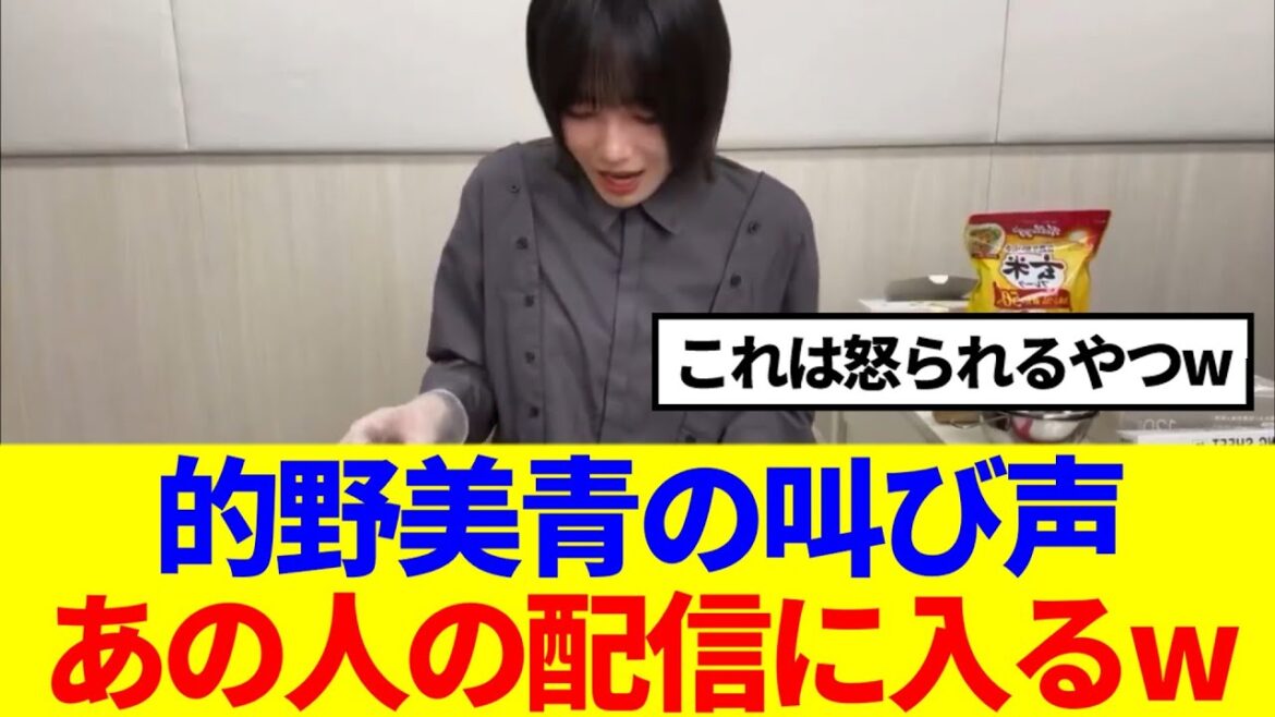 【櫻坂46】的野美青の叫び声、あの人の配信に入ってた模様www