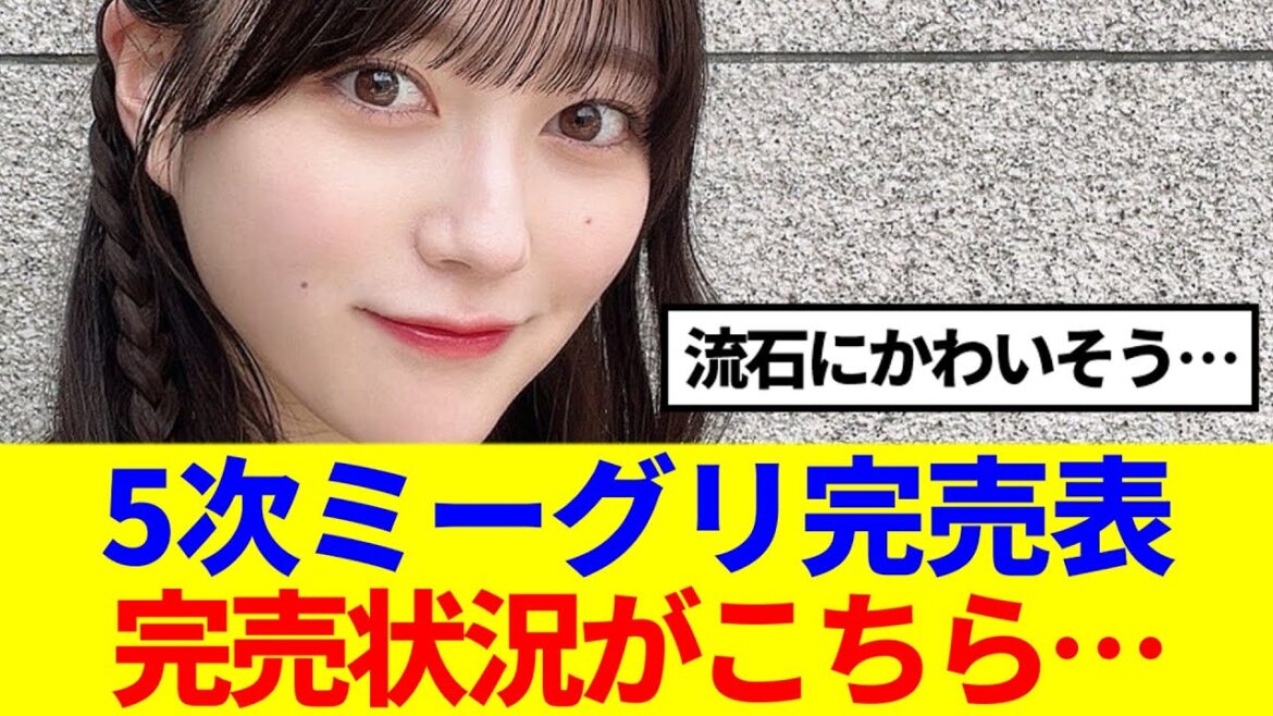 【櫻坂46】11thシングル『UDAGAWA GENERATION』ミーグリ5次完売表がこちら!