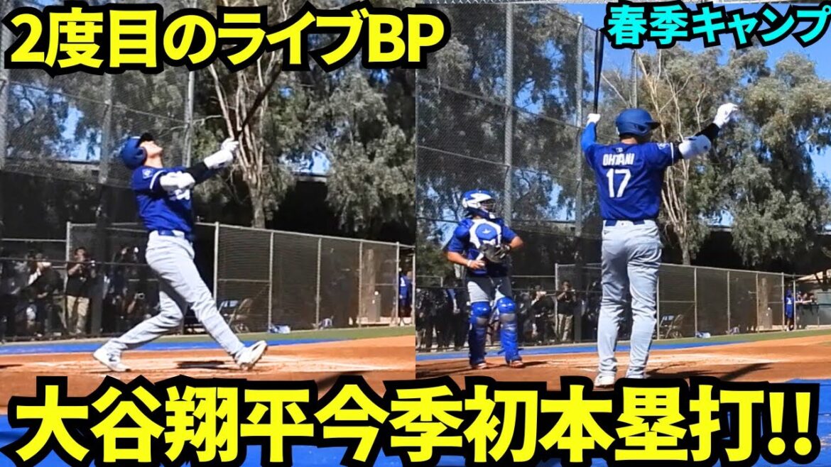 大谷翔平今シーズン初本塁打!キャンプ2度目のライブBPで放った1発!!【現地映像】2025年2月27日スプリングトレーニング