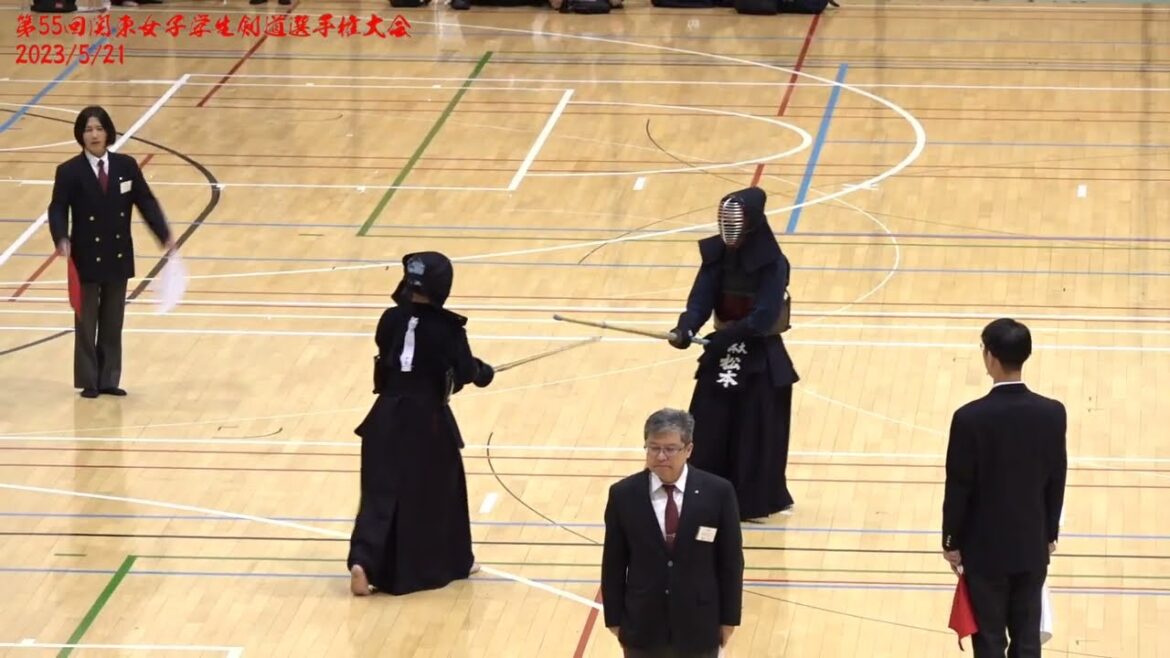 5回戦【#029】松本開花(日体大)×井上彩良(中央大)【第55回関東女子学生剣道選手権大会】R5:2023年5月21日・墨田区総合体育館