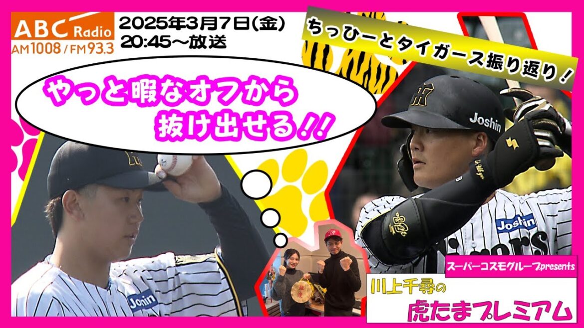 【ちっひーと最近のタイガースを振り返り!】 ABCラジオ「川上千尋の虎たまプレミアム!」侍ジャパン!オープン戦!やっと暇なオフから抜け出せる!「阪神密着!応援番組「虎バン」ABCテレビ公式チャンネル