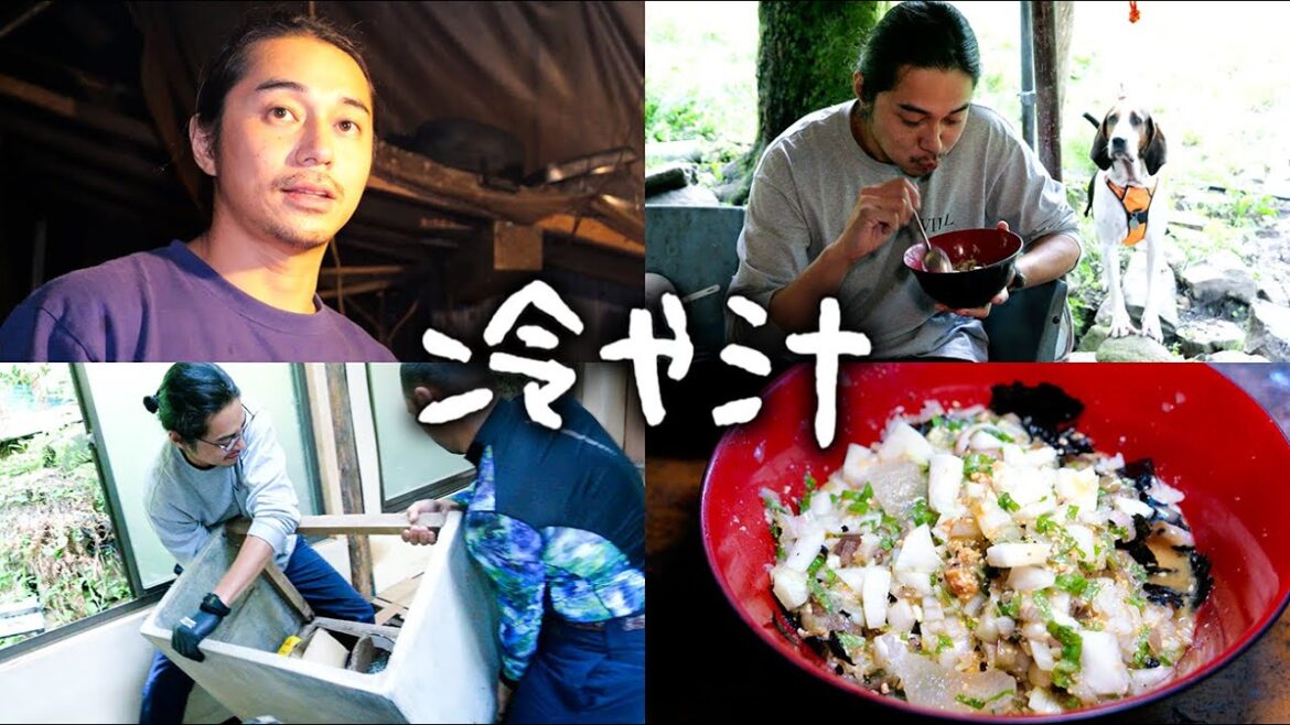 #105 焦がし味噌の冷や汁 / 家の建築作業 / 自家製梅干しの味見