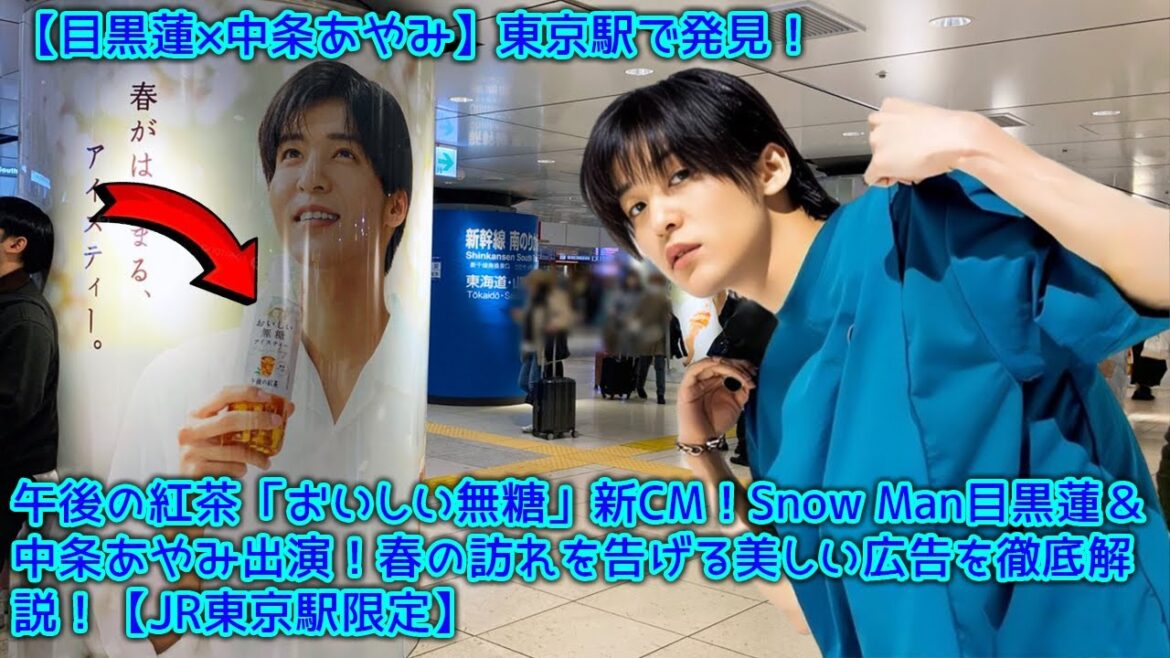 午後の紅茶「おいしい無糖」新CM!Snow Man目黒蓮&中条あやみ出演!春の訪れを告げる美しい広告を徹底解説!【JR東京駅限定】