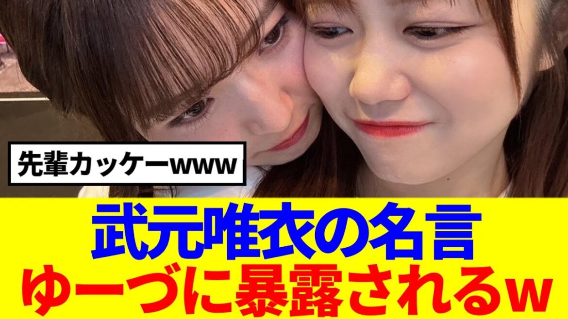 【櫻坂46】武元唯衣の名言、ゆーづに暴露されるwww