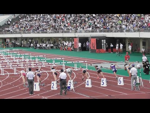 【後方カメラ】陸上女子100mハードル決勝【アスリートナイトゲームズイン福井2020】