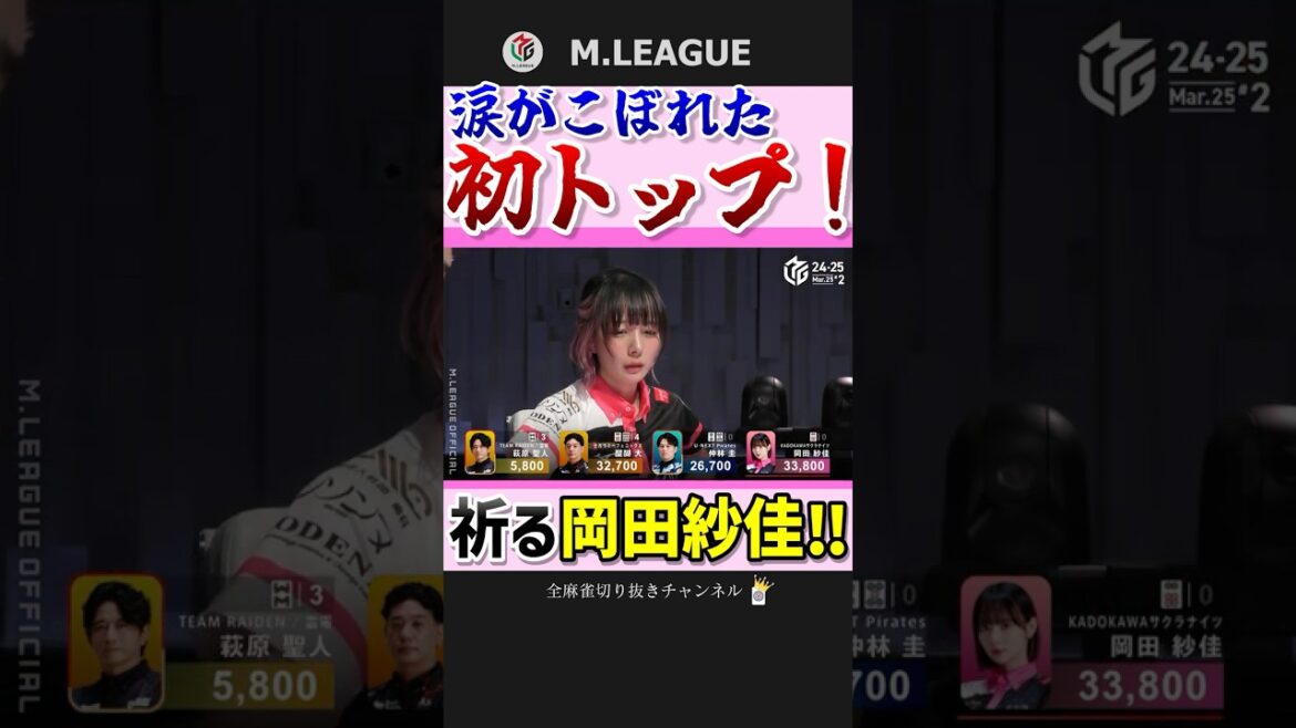 表情が物語る…‼岡田紗佳、最終盤で掴み取った念願のトップ‼【Mリーグ】