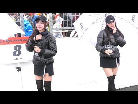 【広瀬晏夕さん(らぶあんゆ🧡)/真木しおりさん/一之瀬優香さん/川瀬もえさん/生田ちむさん 】SUPERGT ピットウォークの模様 岡山国際サーキット 2025.04.14