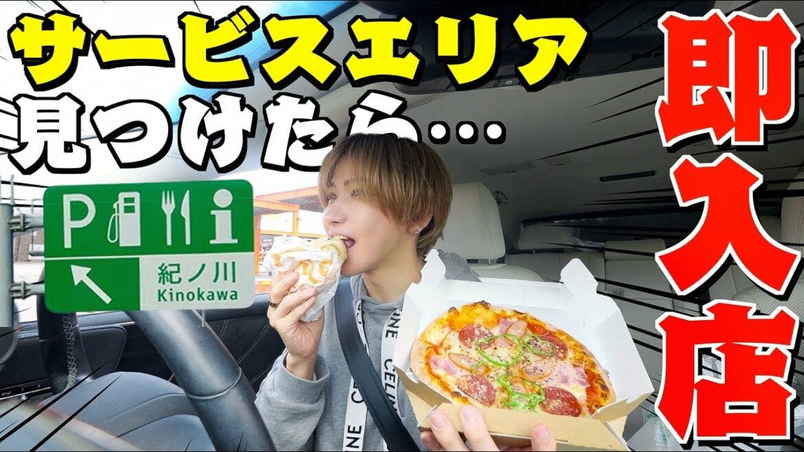 【超過酷】大阪から名古屋までサービスエリア絶対に入る大食いドライブが過去一地獄だった!(ラーメン、ピザ、牛串、焼肉、二郎系ラーメン)