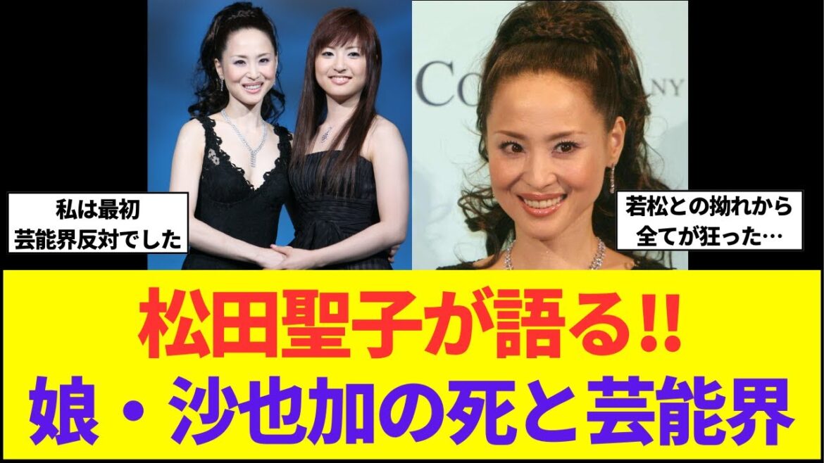 松田聖子が語る!!娘・神田沙也加の死への想い!?芸能界の苦悩と離婚・再婚・決裂…