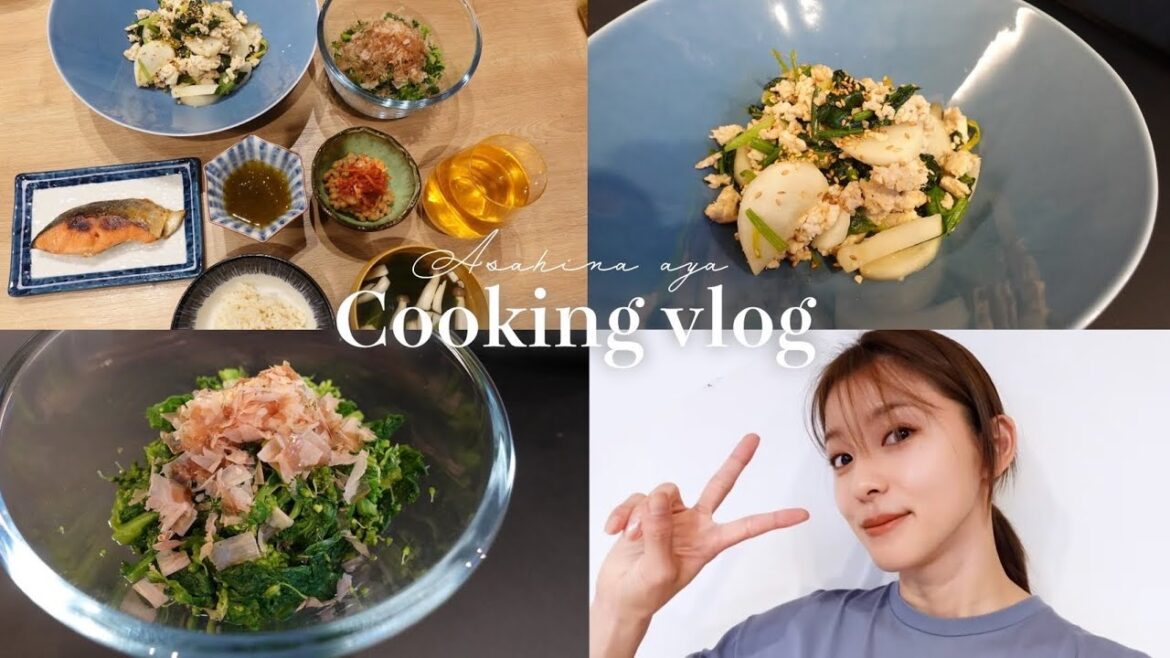 【自炊Vlog】初の食事Vlog🍴お家ご飯🏠料理の様子を撮ってみました^^