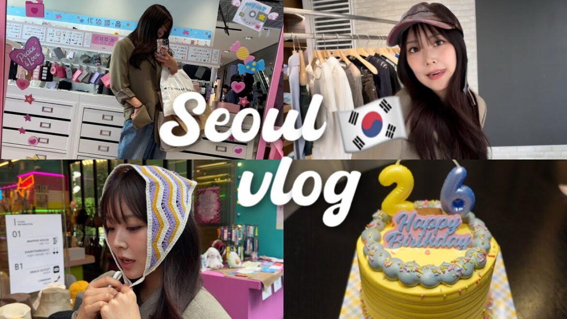 【韓国vlog】カンナム&ソンスショッピング🛒💗Minjiバースデーサプライズ?も大成功!!