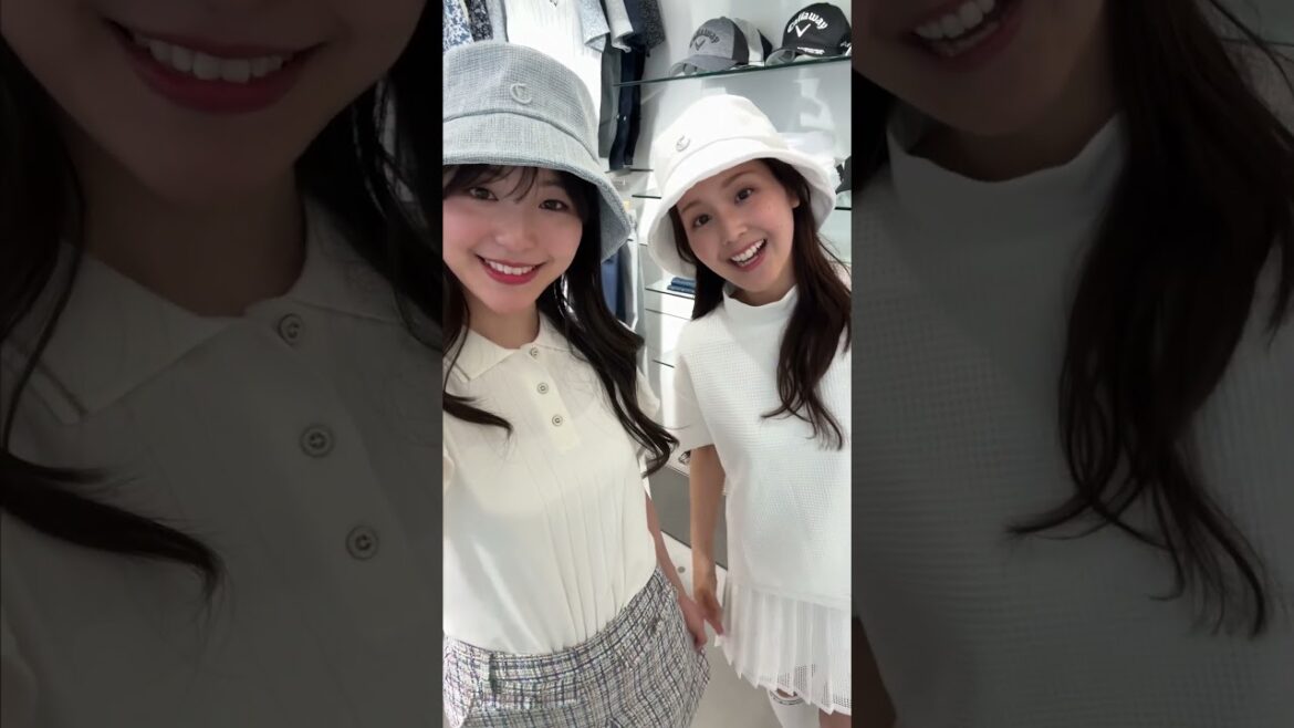 可愛いコーデにニコニコの2人💘#塩川菜摘 #笹井千織 #セントフォースゴルフクラブ #ゴルフ女子 #ゴルフ #ゴルフアパレル #ゴルフウェア #ゴルフファッション#キャロウェイ#トラヴィスマシュー