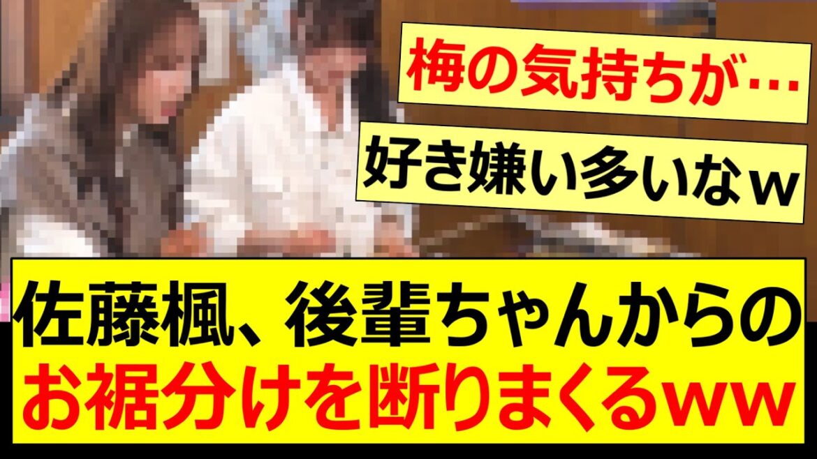 佐藤楓、後輩ちゃんからのお裾分けを断りまくるww【乃木坂46・乃木坂お試し中・岡本姫奈・冨里奈央・乃木坂配信中・乃木坂工事中】