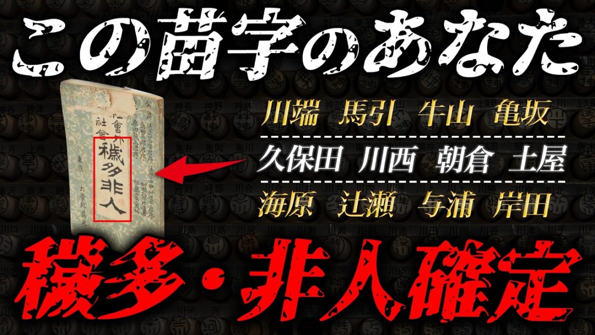 【江戸時代の苗字50選】あなたの先祖は〇〇だった!苗字で分かる昔の身分【ゆっくり解説】