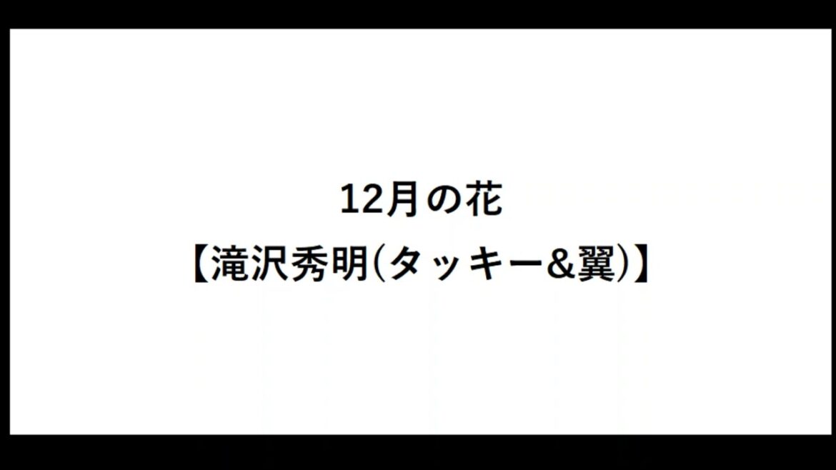 12月の花【滝沢秀明(タッキー&翼)】【タキツバ】【歌詞】【滝沢秀明】【今井翼】【Tackey & Tsubasa】【瀧與翼】