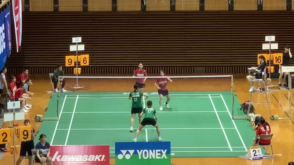 JR北海道17鈴木優香/18鈴木理子vsトヨタ自動車渡瀬千尋さん/中西香菜さん 第75回全日本実業団バドミントン選手権愛媛県松山大会女子 ダブルス2