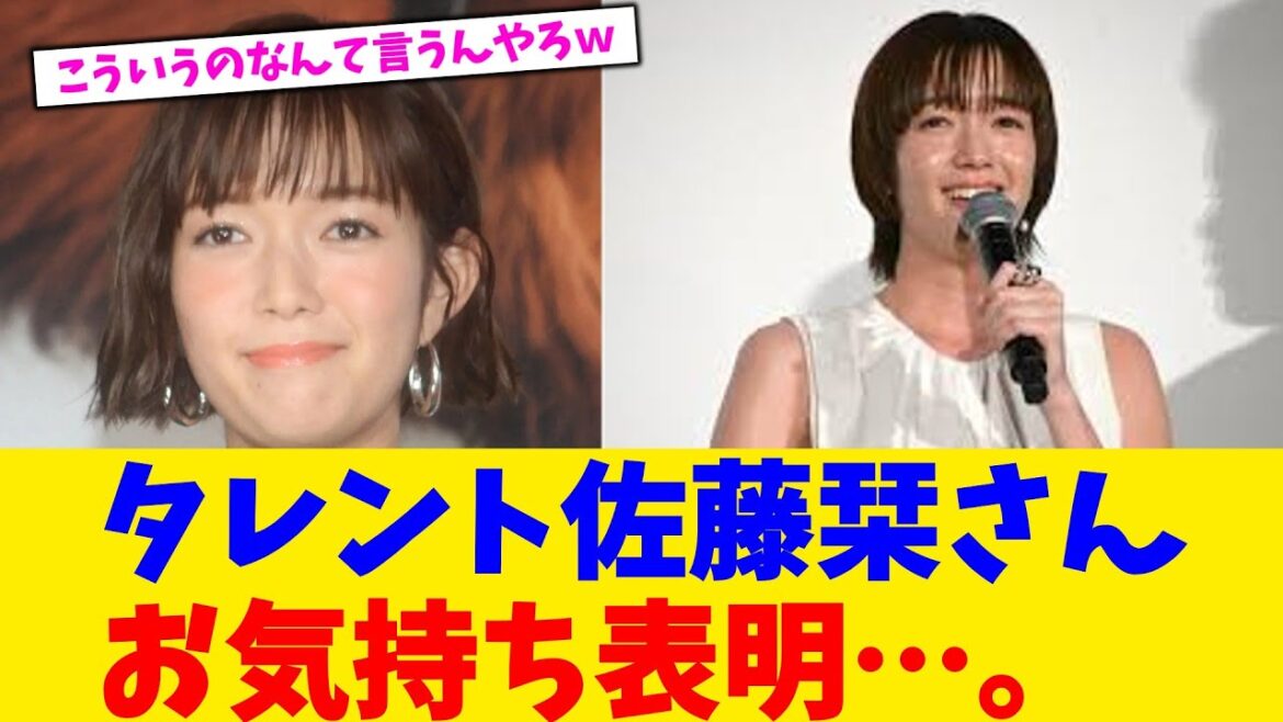 タレント佐藤栞さんお気持ち表明…。【2chまとめ】【2chスレ】【5chスレ】