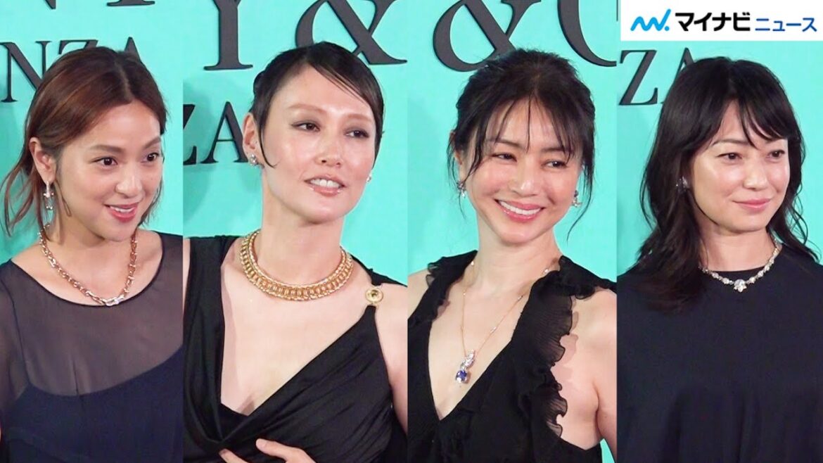 井川遥、深Vネックのドレス姿で魅了!菊地凛子・菅野美穂・中村アンらジュエリーに負けない輝き放つ 「ティファニー 銀座」 オープニングイベント