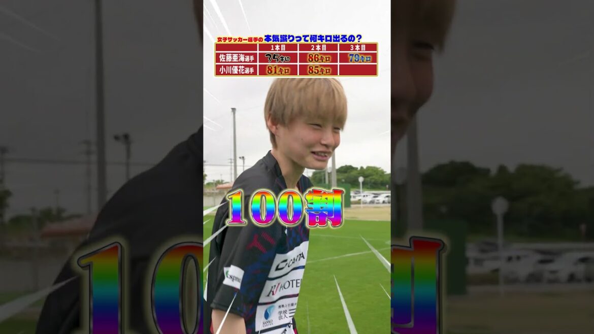 女子サッカー選手の本気蹴りって時速何キロ出る?(後編) #サッカー #女子サッカー #soccer #jリーグ #fc琉球 #fc琉球さくら #検証 #沖縄 #勝負 #佐藤亜海 #小川優花