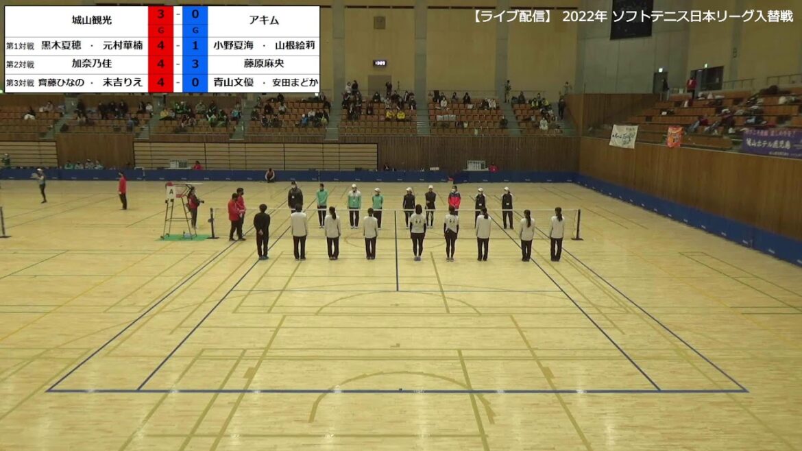 【ライブ配信05:Aコート】2022年 ソフトテニス 日本リーグ入れ替え戦 女子 城山観光 対 アキム