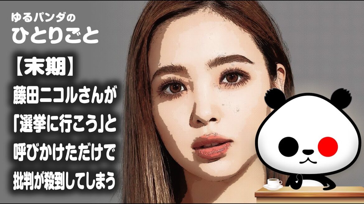 ひとりごと「【末期】藤田ニコルさんが「選挙に行こう」と呼びかけただけで批判が殺到してしまう」