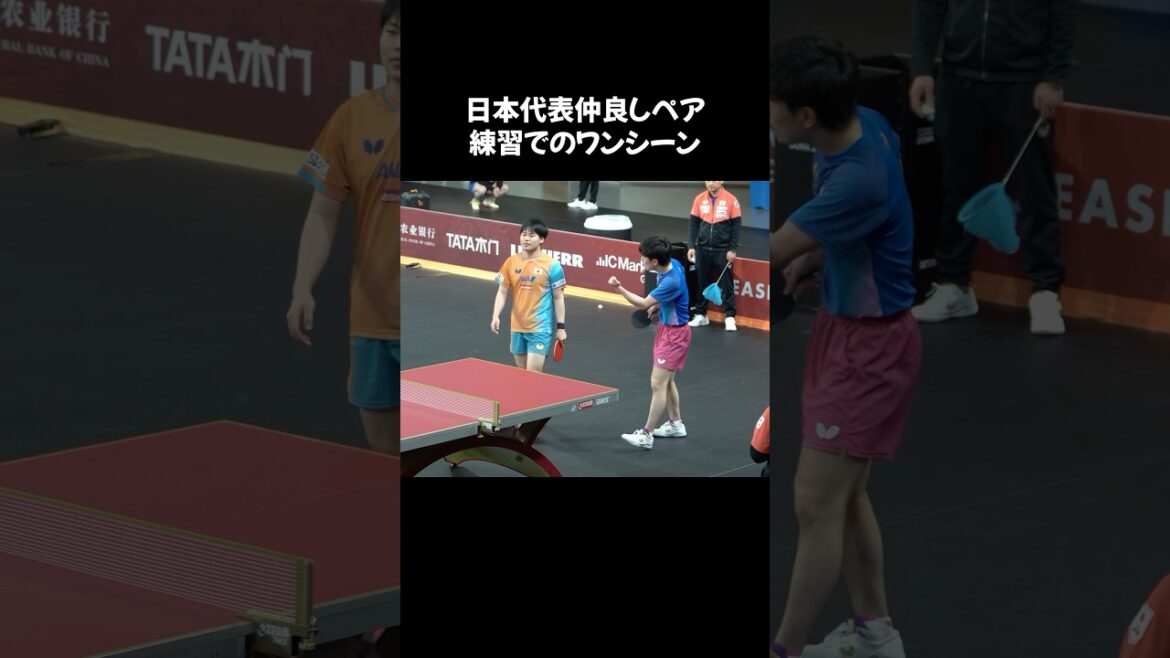 【シーン・・】超仲良しペアのワンシーン🤣 卓球日本代表 #張本智和 #松島輝空