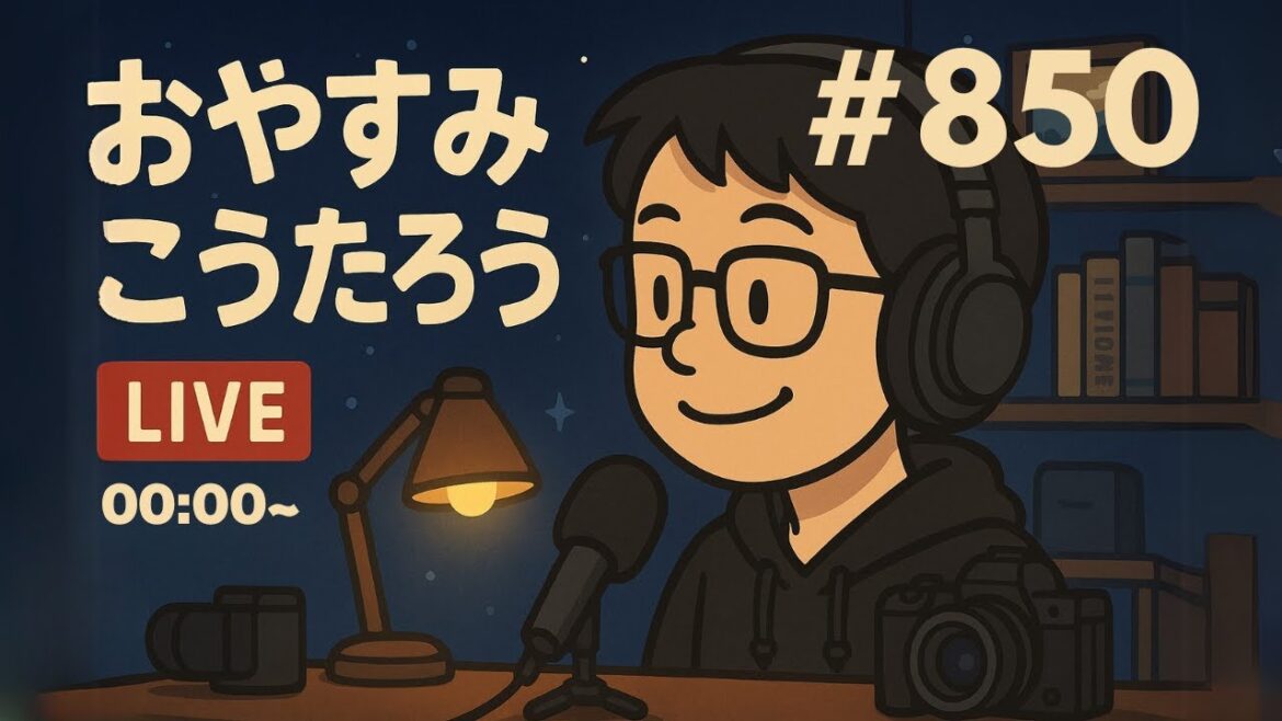 「木曜深夜ライブ|中島みゆきさん再発見から永六輔さんの功績まで。音楽と食で彩る心温まる一夜」0:00〜0:30くらいまでこんばんはとおやすみなさいをぼくが言いたいだけのライブ💤