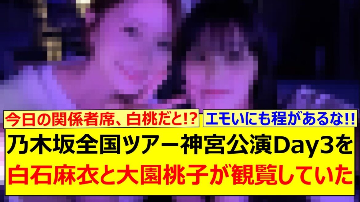 乃木坂全国ツアー神宮公演Day3を白石麻衣と大園桃子が観覧していた!!【乃木坂46・乃木坂配信中・乃木坂工事中】
